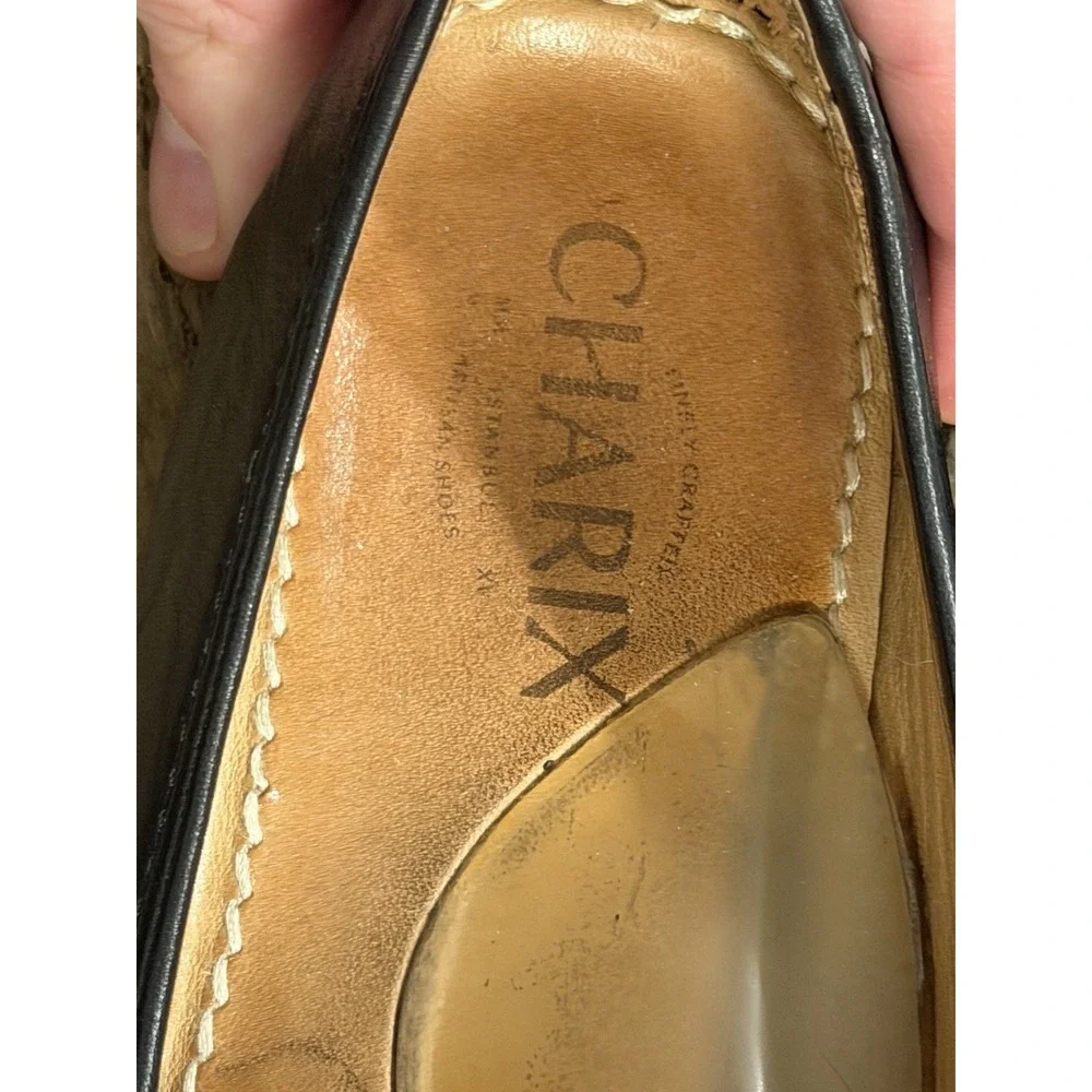 Charix Black Leather Slip On Loafers Flats Minimalist Lagenlook 40 9 Artisan